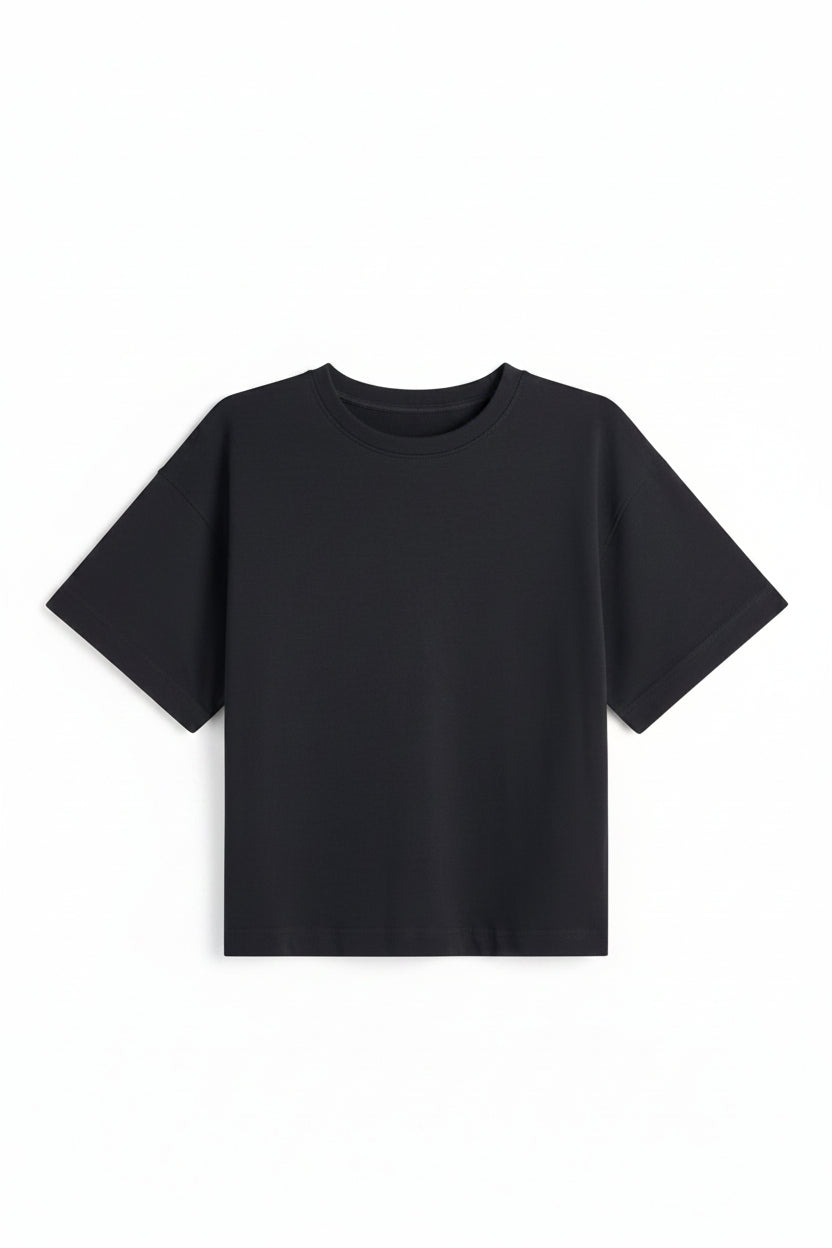 Materica Black Interlock Cotton T-Shirt