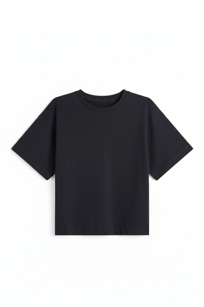 Materica Black Interlock Cotton T-Shirt
