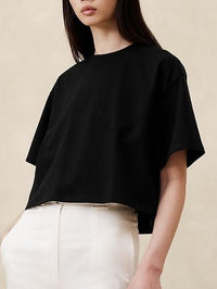 Materica Black Interlock Cotton T-Shirt